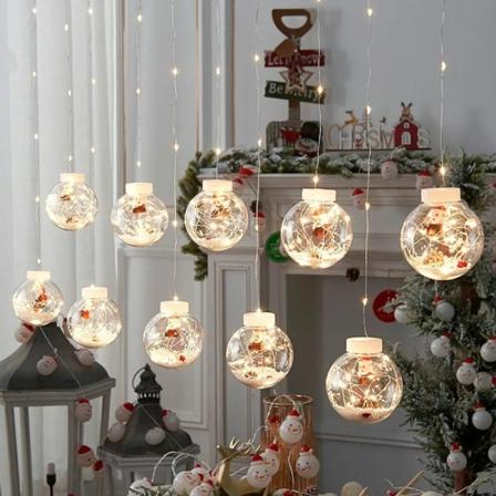 LED Juleønske-kuler Romantisk Høytidsdekorativ Lys Soverom Butikkvindu Santa Claus-[Warm Color]] 3 M-30led