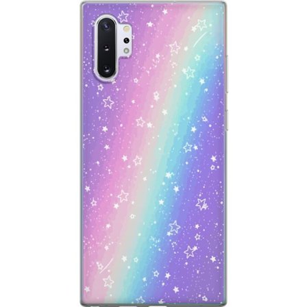 Kompatibelt Mobildeksel til Samsung Galaxy Note10+ Rainbow-farget pastellbakgrunn med hvite stjerner og gnistrende prikker i myk overgang