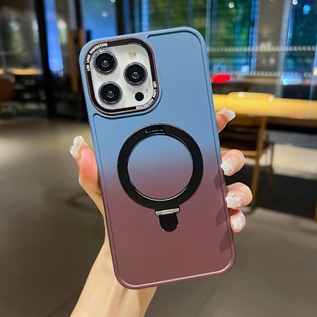 Gradient Farge Magsafe Deksel Kompatibelt Med Iphone 15 Pro Max, Mykt Tpu Anti-fall Støtsikkert Deksel Med Magnetisk Usynlig Stativ
