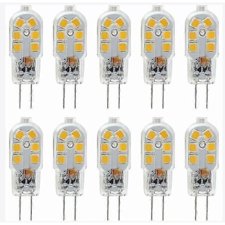 12 V G4 LED-lamppu, 1 W vastaa 10 W halogeenilamppua, lämmin valkoinen 2700-3200 K, ei himmennettävä, 10 kpl