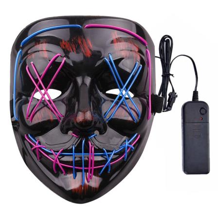 Halloween mask LED-mask, flera ljuslägen, reningsmask reningsdräkt, halloweenmasker för män Vuxna Barn Pojkar, Neonmask Ha Sunmostar