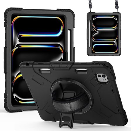 iPad Pro 11 5th Gen (2024) Stöttåligt Hybridskal Svart