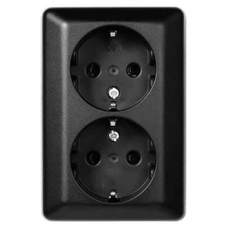 Elko EKO07159 Stikkontakt utenpåliggende, jordet, 2-veis, Strømbrytere & vegguttak