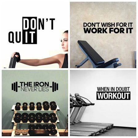 1pc fitness sticker gym decoration diy vinyl self-adhesive art stickers for fitness rooms decor gym sticker wall decal wallpaper