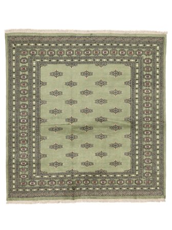 Pakistan Bokhara 2Ply Rug 196X204 Square Dark Green/Dark Yellow Wool, Pakistan