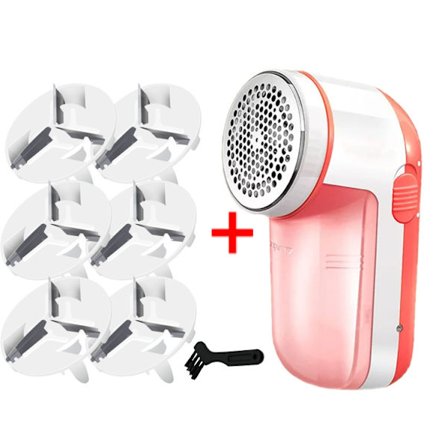 Genopladelig fnugfjerner - med 6 ekstra blade (orange)