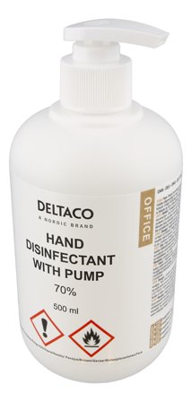 Deltaco Office Hand disinfectant liquid 500ml with pump