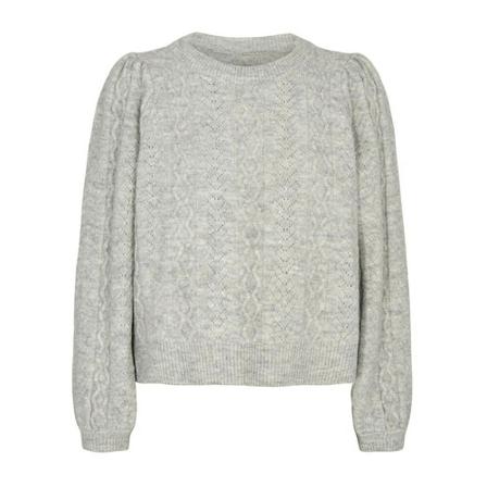 Co'Couture, Pixie Pointelle Strik Sweater Grijs, Dames, Maat:S