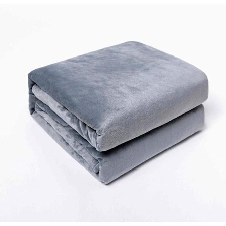 Viktet teppe 17 lbs - 60x80 Myk Minky med glassperler | Lys grå | For voksne menn og kvinner eller ungdommer