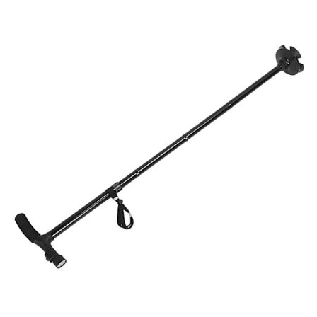 Sammenleggbar Spaserstokk med 4-grenet Base, T-Type Håndtak, Aluminium Legering Spaserstokk med Lys for Eldre