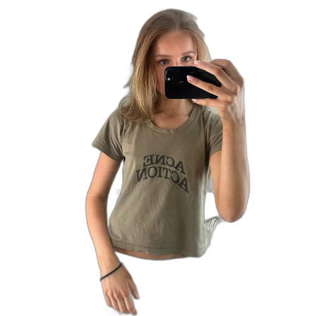 Grön Acne t-shirt croppad