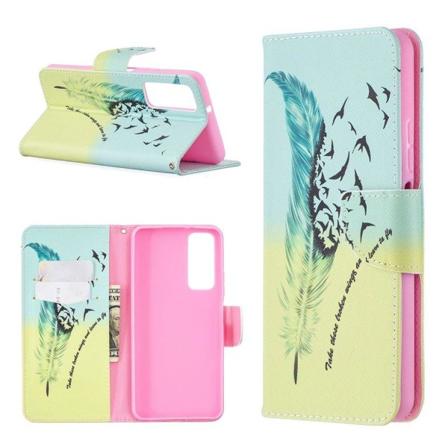 wonderland Huawei Y7A / P Smart 2021 flip etui - fjer Green