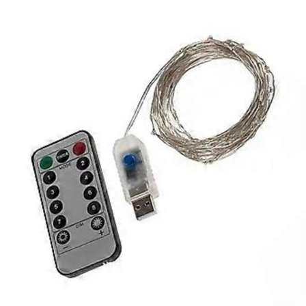 Indendørs lyskæde 20 meter længde fjernbetjening 8 lystilstande kobbertråd LED-trådlys til hjemmet træfest