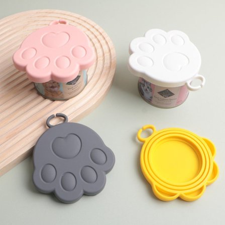 4 st Katttass Skydd, Mattskydd i Silikon, 11,2 x 10,2 cm, Kompakt, Läcksäker, Autentiska Återanvändbara Stretchskydd, Grönsaker, Muggar