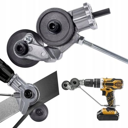 Skärmall - skärguide Geko Adapter för att kapa plåten på en skruvdragare (24)