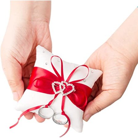 Brude Ringpude Med Satinbånd Pudeholder Vintage Ring