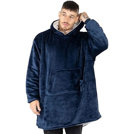 Oversized Hoodie Sweatshirt Filt Xl, Supervarm Sherpa Jätte Hoodie, Bärbar Filt Sweatshirt Med Ficka