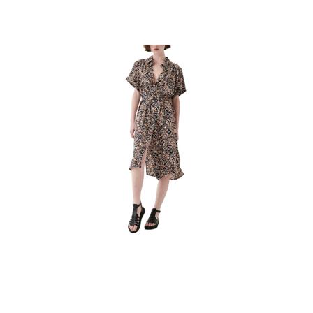 Sessun, Jiova fancy print mid-length shirt dress Bruin, Dames, Maat:XS,Viscose
