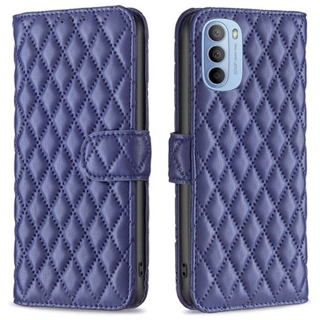 Matt Motorola Moto G41 / Motorola Moto G31 fodral med rombmönster - Blå