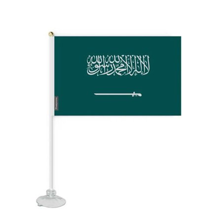 Lippu - Saudi-Arabia - Mini - 20 x 30 cm - Polyester - Imukuppi mukana - Painatus(edestä/taakse)