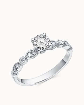 Side-stone Ring Evelina 950 Platinum Natural Diamond 0.30 Carat - Engagement Rings & Wedding Rings from Vanbruun