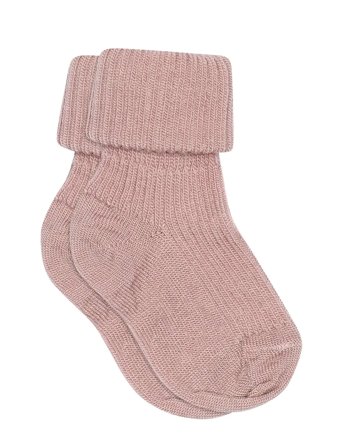 mp Denmark Wool Rib Baby Socks - Pink - 15/16