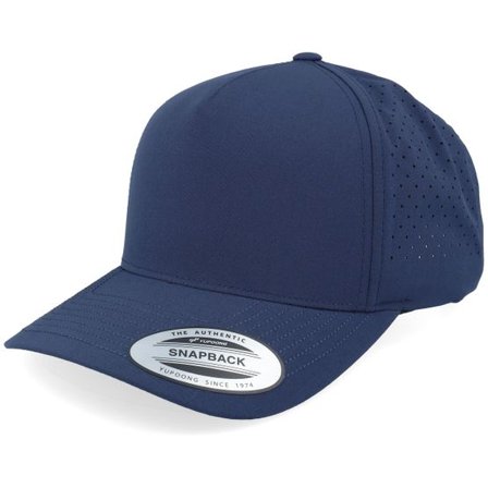 Yupoong - Blå adjustable Keps - Perforated Navy A-frame Adjustable @ Hatstore