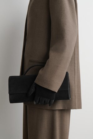 COS Women's Guanti In Pelle A Strati in Nero