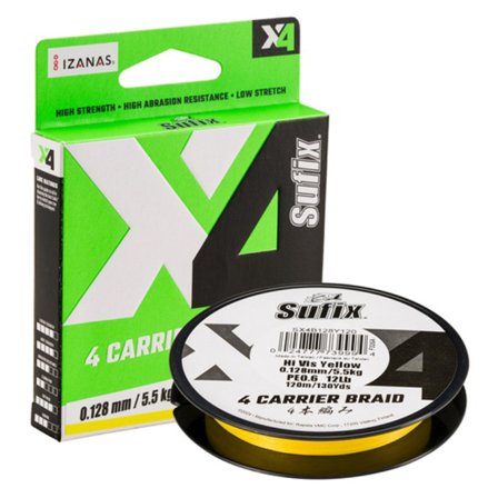 Sufix X4 Braid Hi Vis Yellow 135m 0,148mm 7,0kg