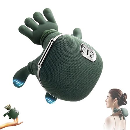 Nakkemassageapparat, nyt elektrisk Shiatsu nakke- og rygmassageapparat, dybdevævsmassage med varmefunktion, genopladelig USB-C, ægte håndmassage til 