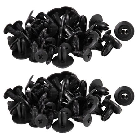 Bil Kofanger Fender 6mm Hul Sort Plast Nitter Fastgørelsesmidler 40 Stk