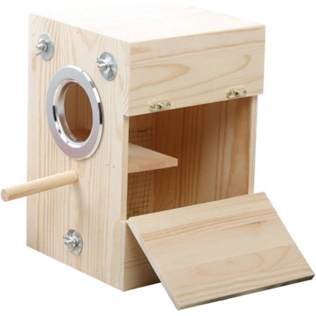 Parakit Undulat Nymfparakit Avel Bo Låda Fågelhus Trä Avel Låda för Turtelduvor Parakiter Parningslåda