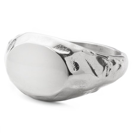 Magma | sygnet ze stali nierdzewnej w srebrnym kolorze dla mężczyzn - Sygnety