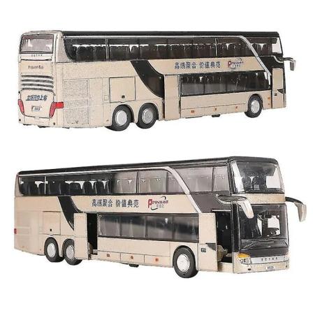 1/50 Setra Luksus Reisebuss Lekebil Diecast Miniatyrmodell Tilbake Trekk Lyd og Lys Pedagogisk Samling Gave Til Gutt Barn Double-decker Bus