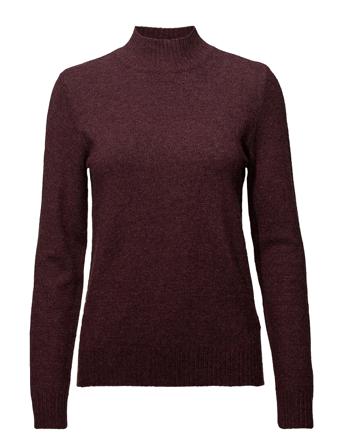 Viril Turtleneck L/S Knit Top Høyhalset Pologenser Rød Vila