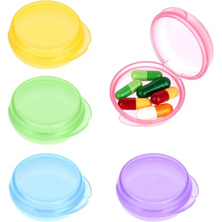 Lille pilleæske æske 5 stk bærbar mini rejse pilleæske medicin arrangør