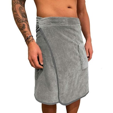 Sauna Håndkle - 100% Bomull med Lomme for Menn - Treningshåndklær Justerbar Livvidde{ad}