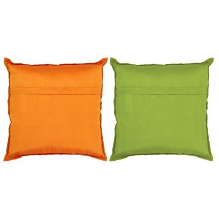 Vidaxl Kuddar 2 St Lappmönster Handgjord 45x45 Cm Orange/grön Multifärg