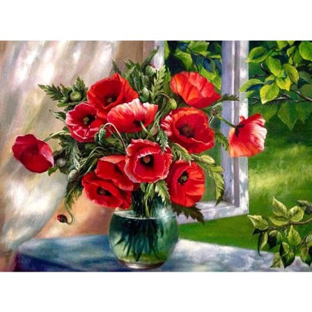 5D30x40cm Diamantkunst Blomster, DIY Diamantmaleri Kits til Voksne