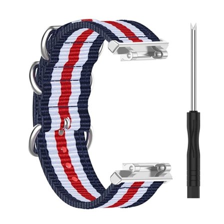 Amazfit T-Rex 2 klockarmband i nylon - Blå / Vit / Röd