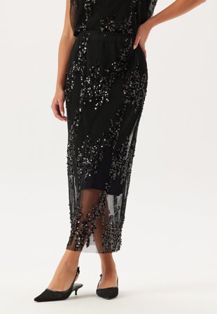 BUBBLEROOM-Sequin Mesh Skirt-M