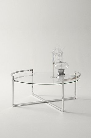 Jotex - Stolik Kawowy ø 100 Cm Szkło - IGGY - Kup Stoliki dostawiane do sofy firmy Jotex