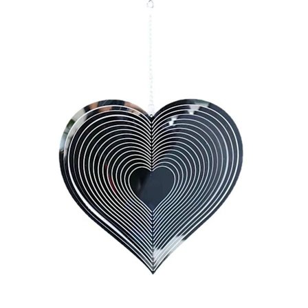 Vind Spinner Yard Art Garden Decor 3d Hjärta Rostfritt Stål