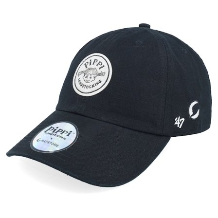 Pippi Långstrump - Svart unconstructed Keps - Pippi B/W Logo Black Dad Cap @ Hatstore