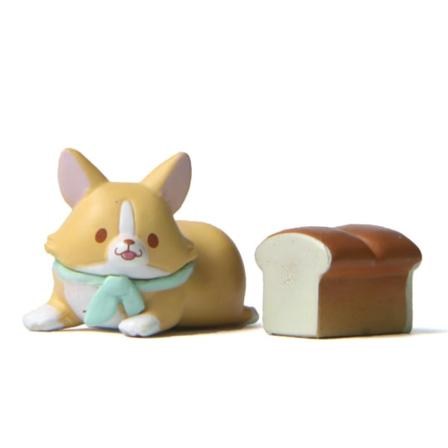 Simulaatio söpö gourmetleipä corgi käsintehty luova leipominen puutarhanhoito maisemointi nukke työpöydän koristelu (2 kpl)