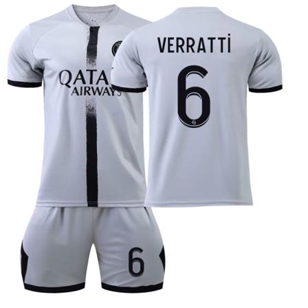 2022 Paris Borta Fotbollströjor Set - Vit Blå 2xl