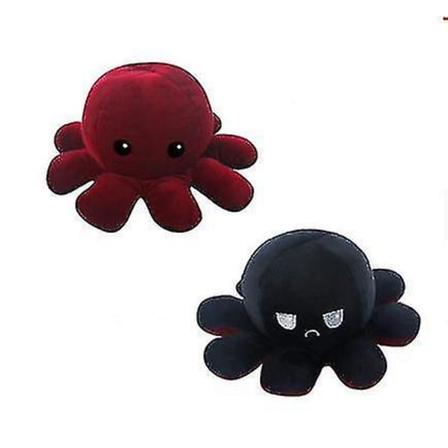 Vändbar Flip Octopus Plyschdocka black