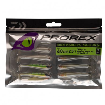 Daiwa PX Duckfin Shad 6,3cm (9pcs) - Nature + UV Set