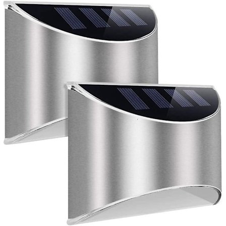 2 stk Solcellelys Utendørs Vegglampe Hage Vanntett Solenergi Lampe For Hus Foran Dør Utenfor