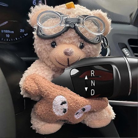 Søt Bjørn Bilpynt Vindusvisker Blinklys Plysjdukke Ornamenter for Vindusdekorasjon